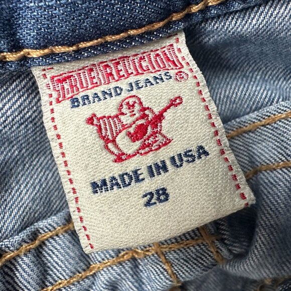Vintage True Religion Womens 28 Jeans Jordan Button Fly Distressed Denim - Picture 10 of 13